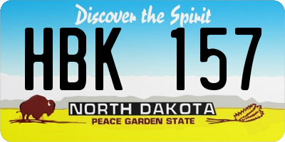 ND license plate HBK157