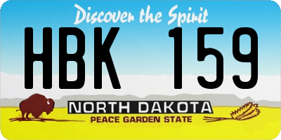 ND license plate HBK159