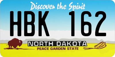 ND license plate HBK162