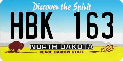 ND license plate HBK163