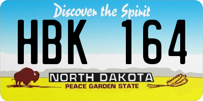 ND license plate HBK164