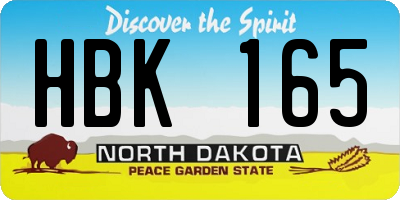 ND license plate HBK165