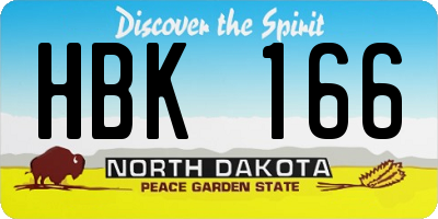 ND license plate HBK166