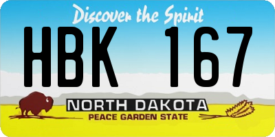 ND license plate HBK167