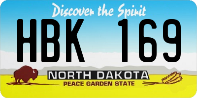 ND license plate HBK169