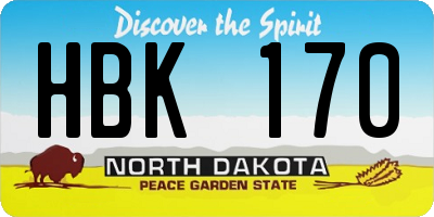 ND license plate HBK170