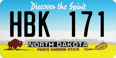 ND license plate HBK171