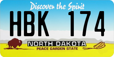 ND license plate HBK174