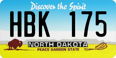 ND license plate HBK175