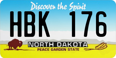 ND license plate HBK176