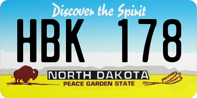 ND license plate HBK178