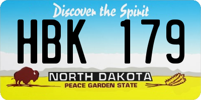 ND license plate HBK179