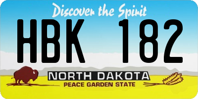 ND license plate HBK182