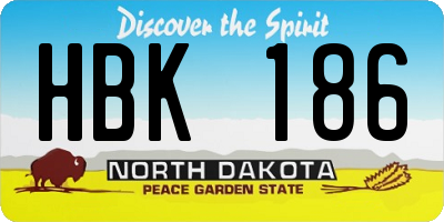 ND license plate HBK186