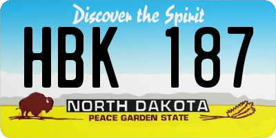 ND license plate HBK187