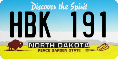 ND license plate HBK191