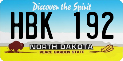 ND license plate HBK192