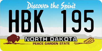 ND license plate HBK195