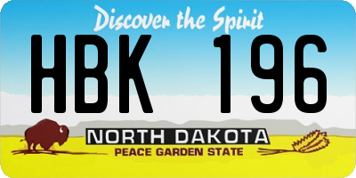 ND license plate HBK196