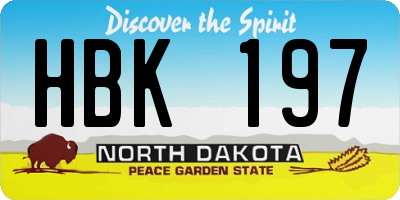 ND license plate HBK197