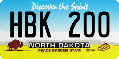 ND license plate HBK200