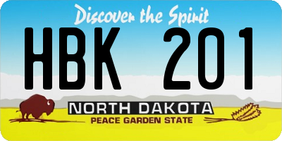 ND license plate HBK201