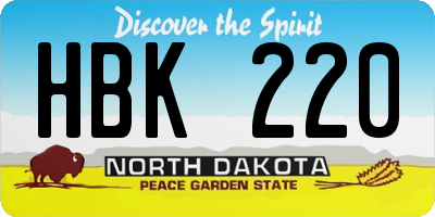 ND license plate HBK220