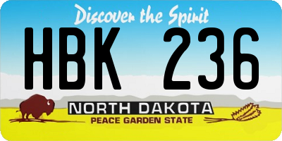 ND license plate HBK236