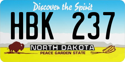 ND license plate HBK237