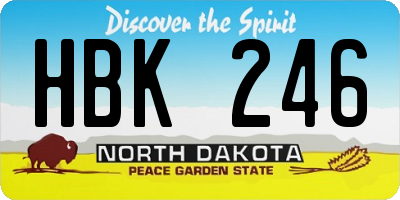 ND license plate HBK246