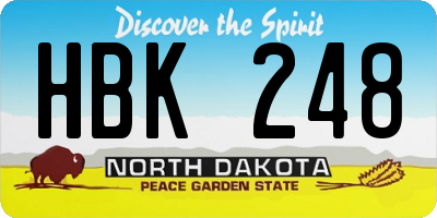 ND license plate HBK248