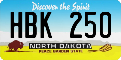 ND license plate HBK250