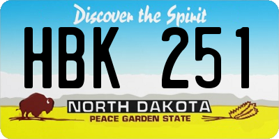 ND license plate HBK251