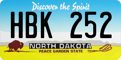 ND license plate HBK252