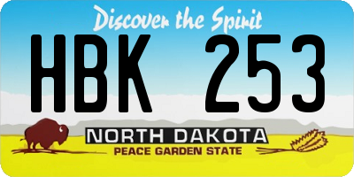 ND license plate HBK253