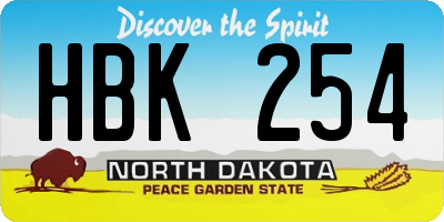 ND license plate HBK254