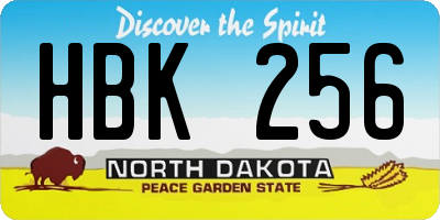 ND license plate HBK256