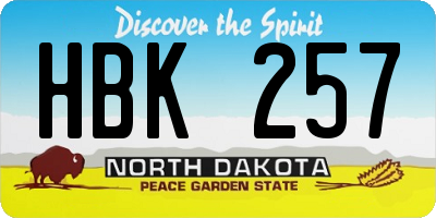 ND license plate HBK257