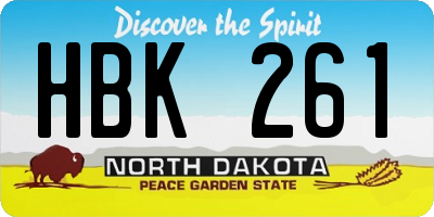 ND license plate HBK261