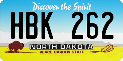 ND license plate HBK262