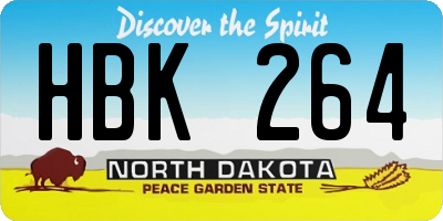 ND license plate HBK264