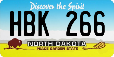 ND license plate HBK266