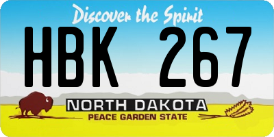 ND license plate HBK267