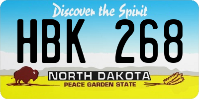 ND license plate HBK268