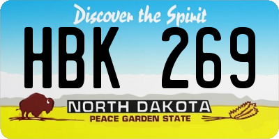 ND license plate HBK269