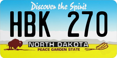 ND license plate HBK270