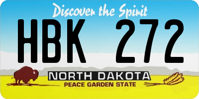 ND license plate HBK272