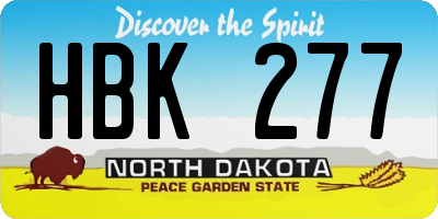 ND license plate HBK277