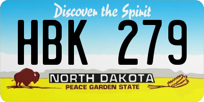 ND license plate HBK279