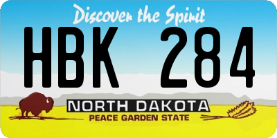 ND license plate HBK284